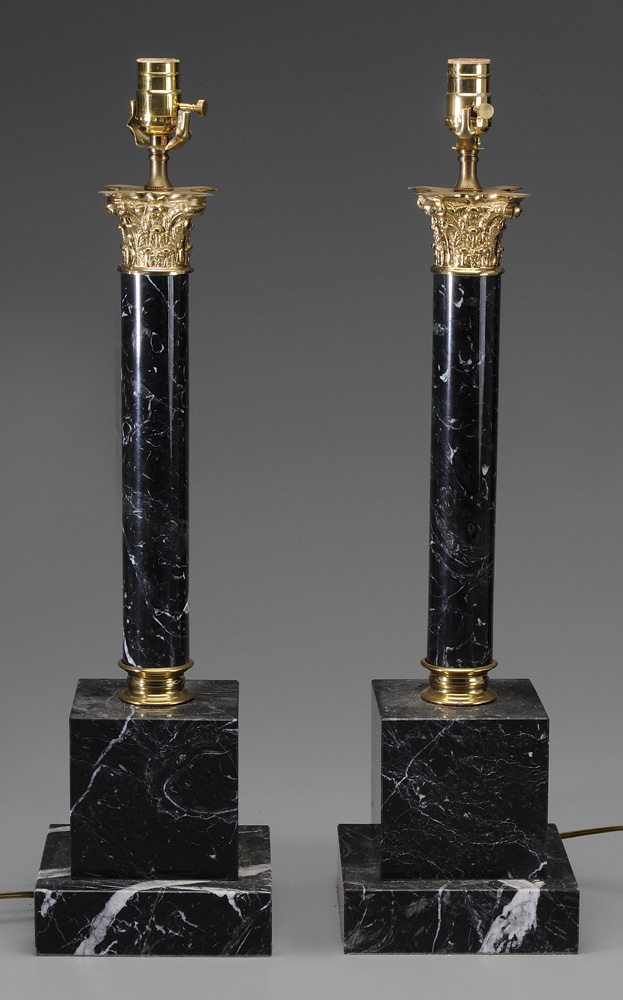 Pair Marble Lamp Bases modern,