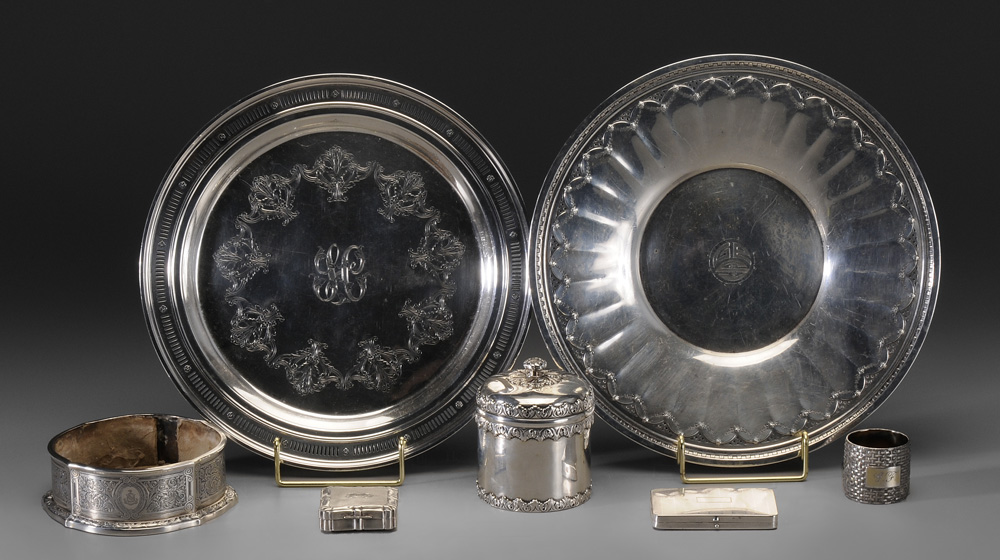 Six Sterling Items American, 20th century: