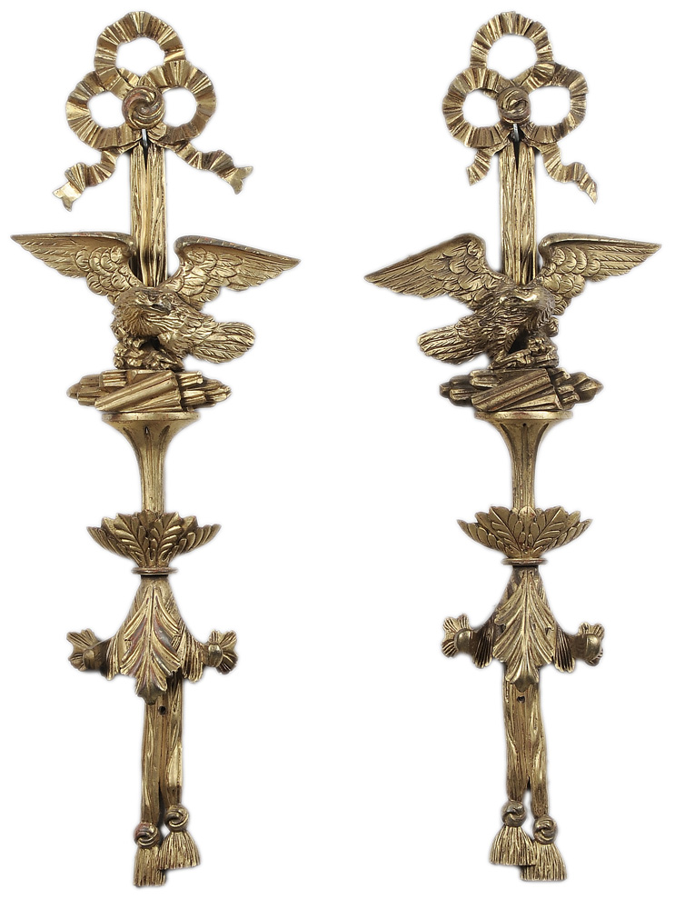 Pair Carved and Gilt Eagle Appliu s 119467