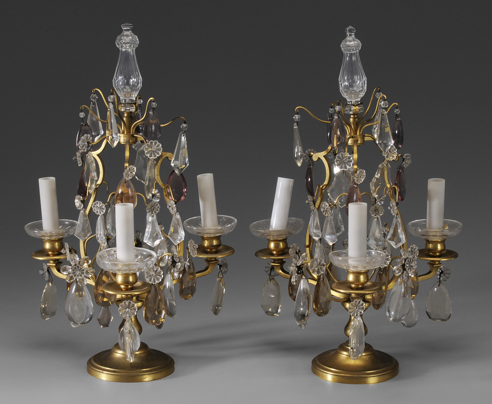 Pair Three Cup Candelabra early 11948d