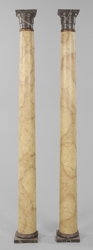 Pair Faux Painted Architectural 1194a5