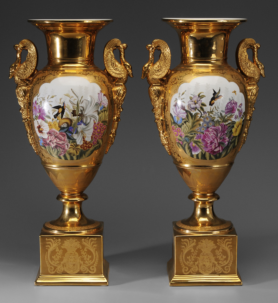 Pair S?vres Style Porcelain Urns