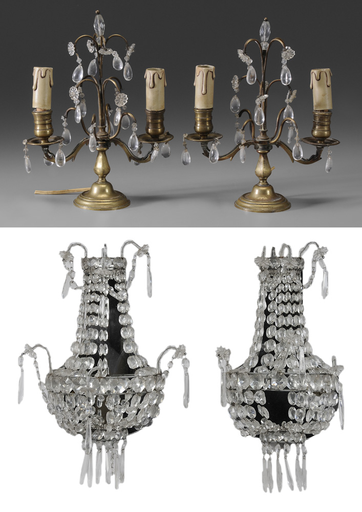 Pair Sconces Pair Candelabra early 119509