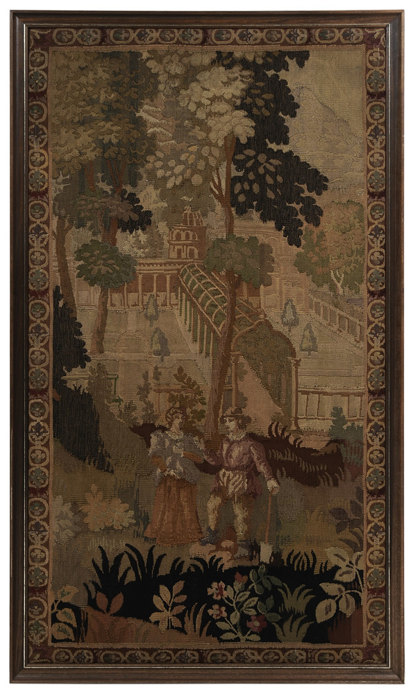Garden Scene Tapestry probably Continental,