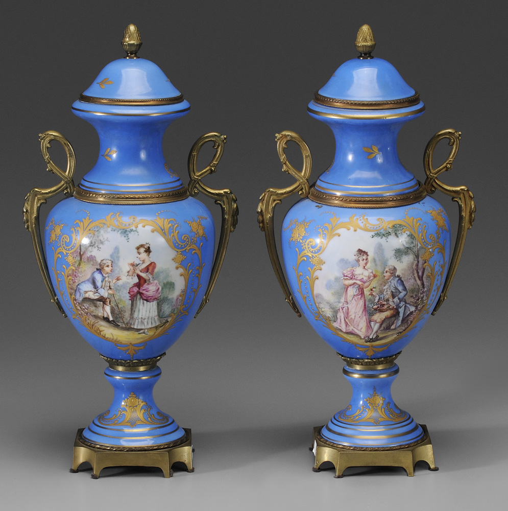 Pair Bronze-Mounted Porcelain S?vres