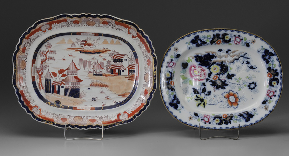 Two Ironstone Platters British, 19th