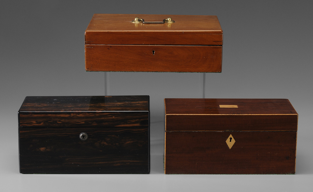 Three Lidded Boxes British 19th 119543