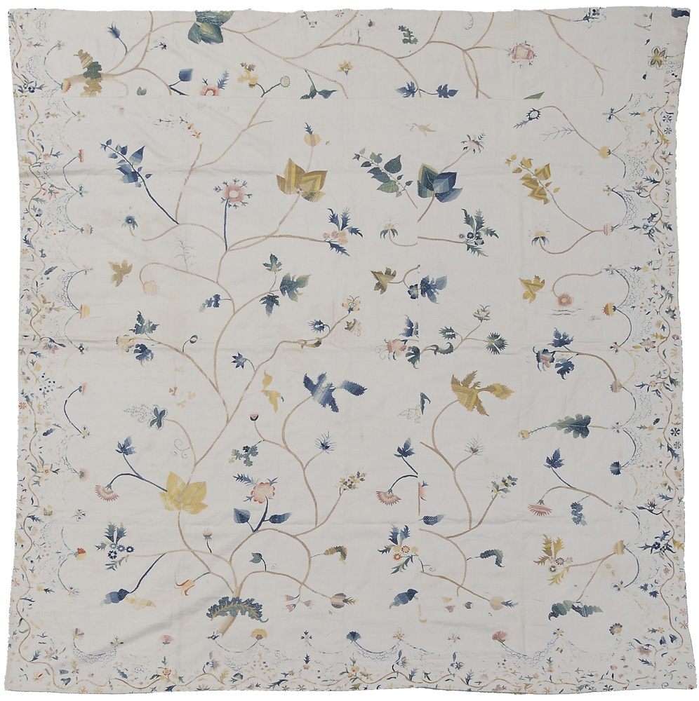 1739 Crewel Embroidered Bed Cover