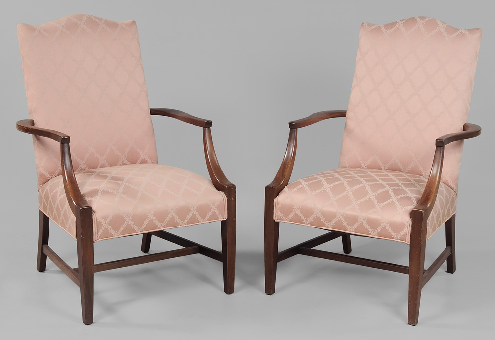 Pair Federal Style Upholstered