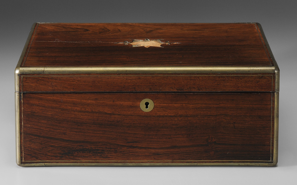 Brass-Mounted Rosewood Lap Desk