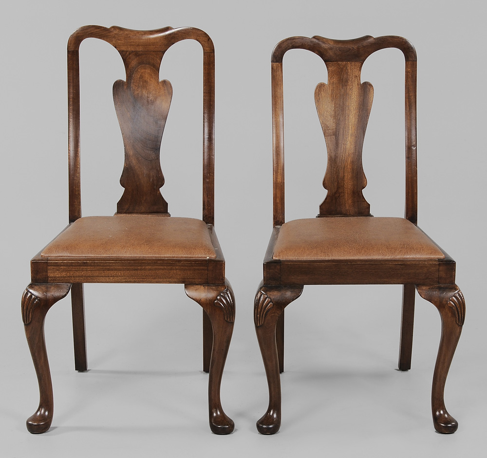 Pair Queen Anne Style Mahogany 11958c