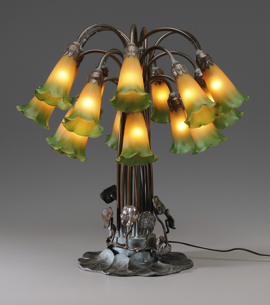 Bronze Tiffany Style Lily Lamp 11959d
