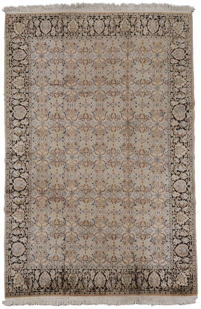 Hand Woven Floral Rug late 20th 1195bb