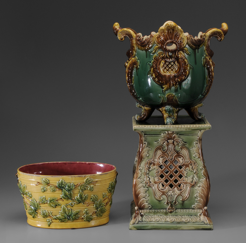 Majolica Jardini re and Stand British 1195c4