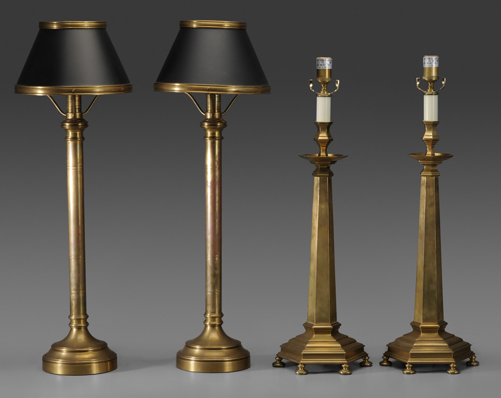 Two Pairs Brass Lamps modern pair 1195e6