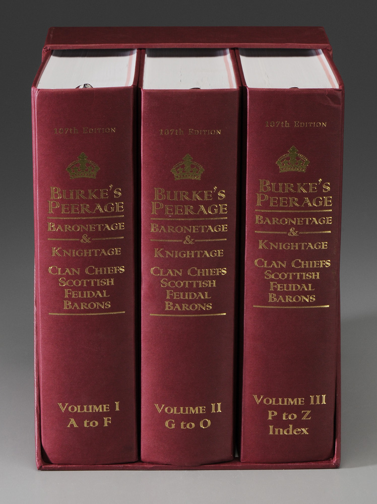 Three Volumes Burke s Peerage  1195eb