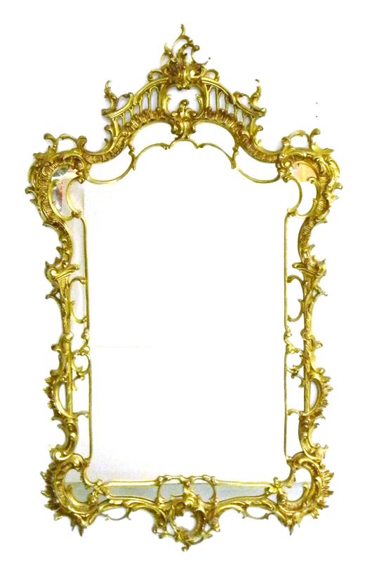 Rococo style oblong mirror in elaborate