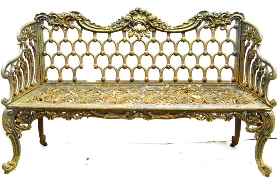 Victorian cast-iron garden bench  painted