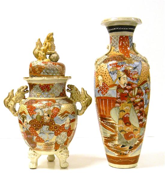 Two pieces of Satsuma pottery  1211b0