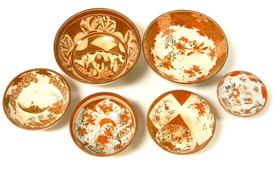 Six Japanese Kutani bowls 19th 20th 1211b3