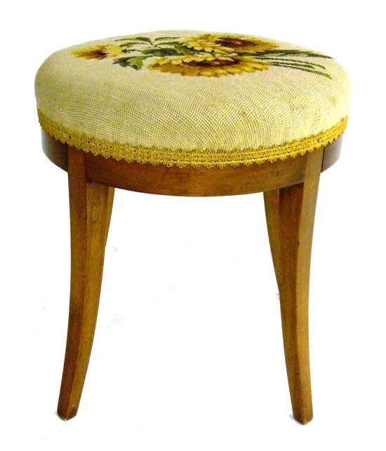 Needlepoint stool with fruitwood 1211d3