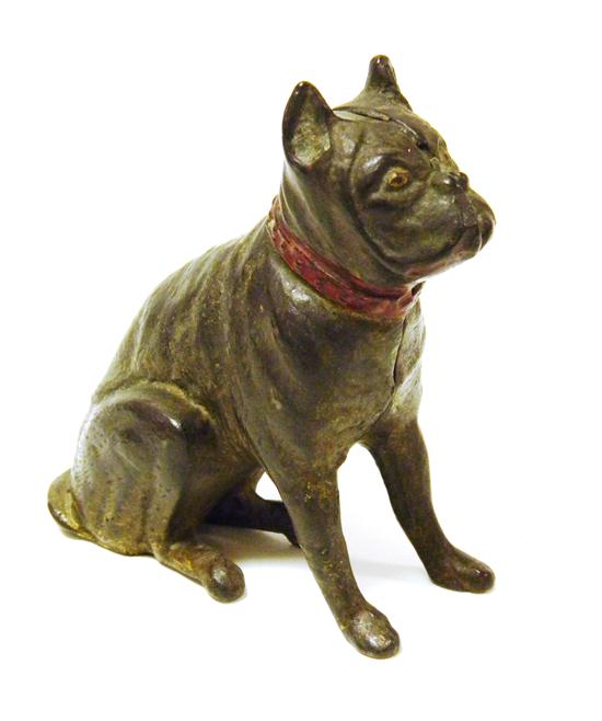 Cast iron seated terrier dog bank