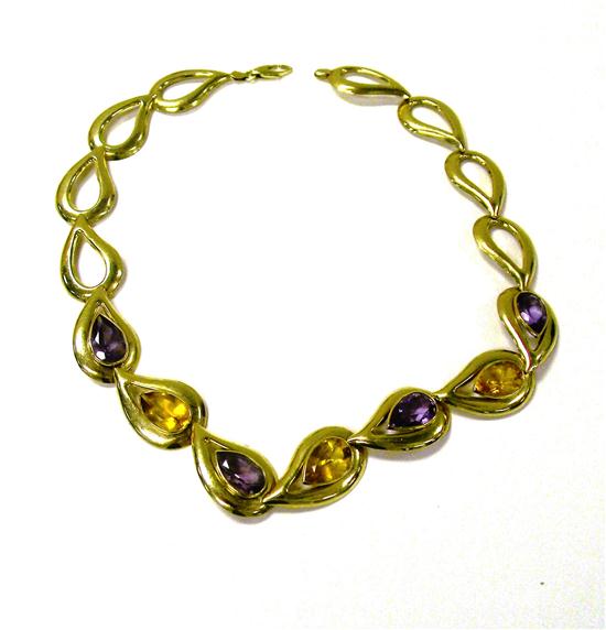JEWELRY: Amethyst and citrine necklace