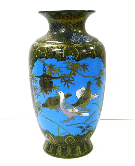 Cloisonn vase turquoise colored 121203