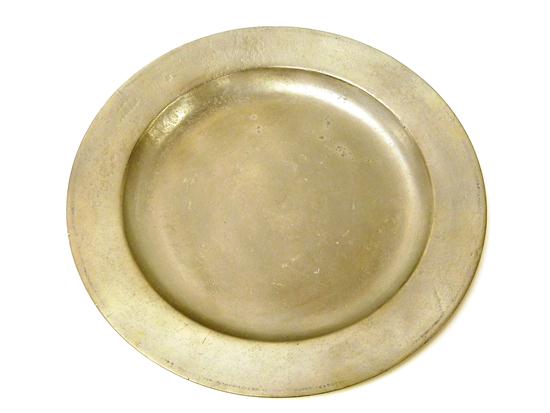 English pewter charger  rounded lip