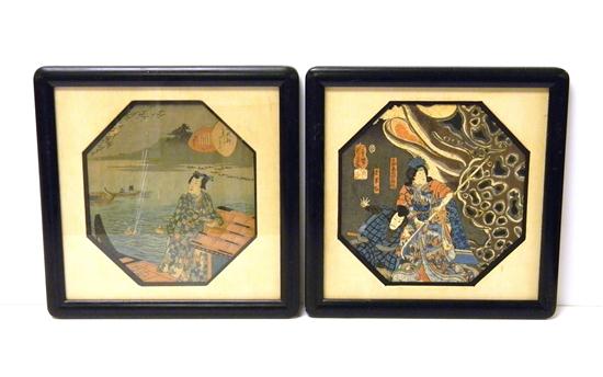 Two Japanese color woodblock prints 12120a