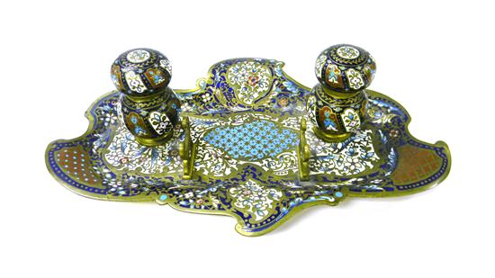 Cloisonn double ink well on shaped