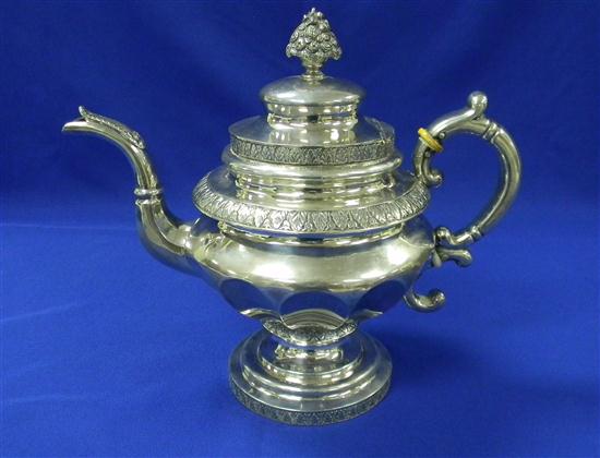 SILVER: American coin silver teapot