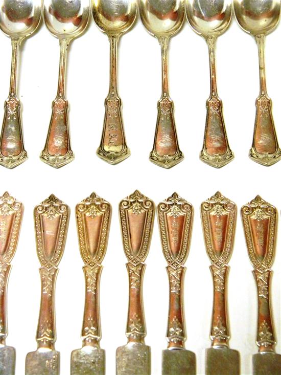 SILVER: Fifty-four pieces sterling flatware