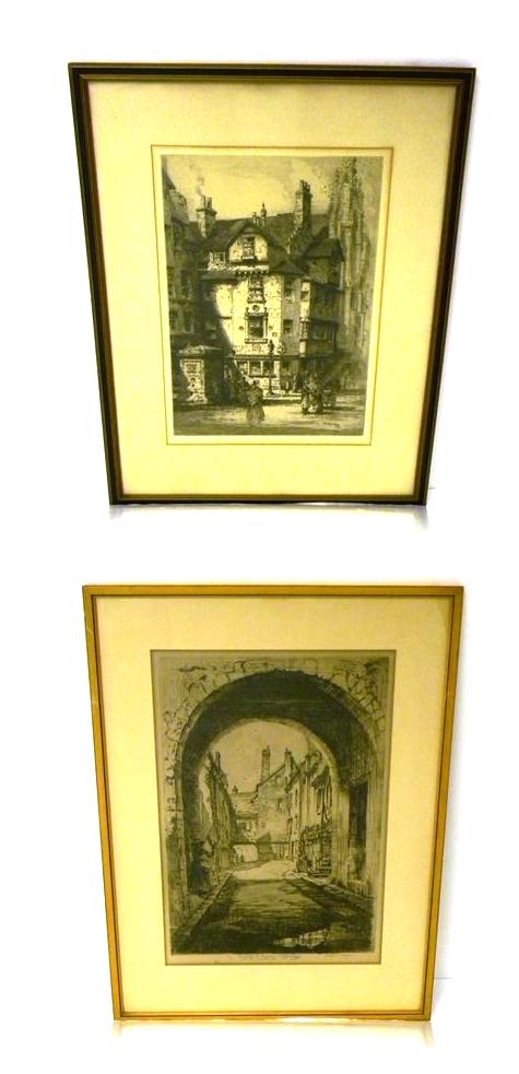 Two etchings Robert Logan Canadian  12125f