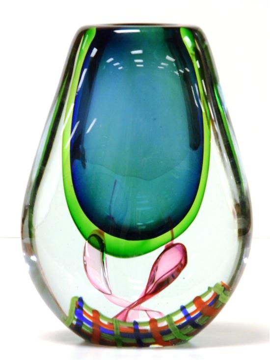 Modern glass vase teardrop shape 12127e