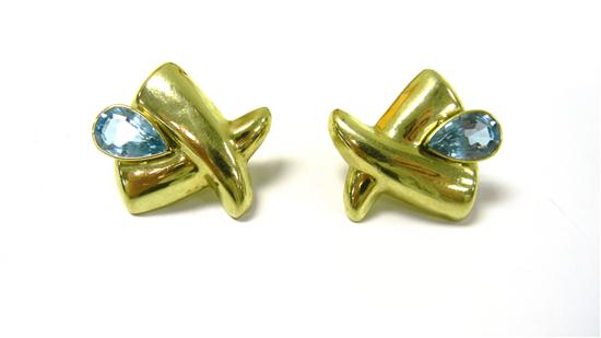 JEWELRY pair of topaz earrings 121296
