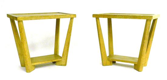 Two modern design side tables  blonde