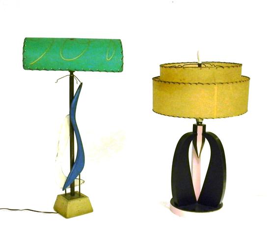 Two Modernist table lamps  painted