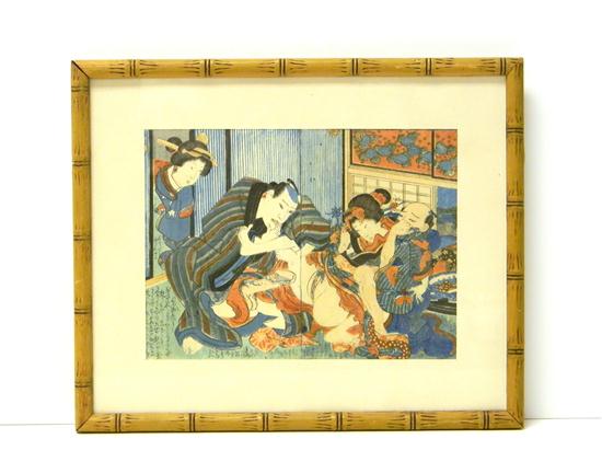 Japanese color woodblock print  Edo