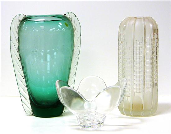 Three pieces of art glass including: