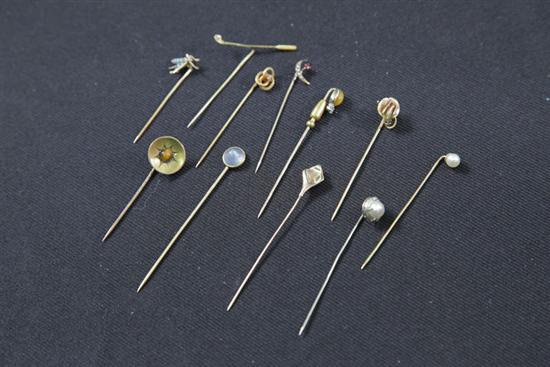 LOT OF STICK PINS Eleven pins 1212ee