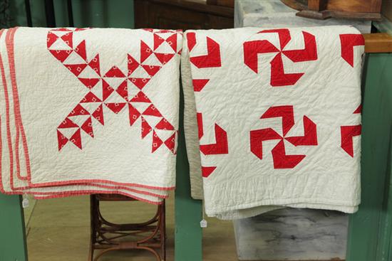 TWO RED AND WHITE QUILTS Including 121328