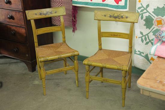 PAIR OF SIDECHAIRS Mustard painted 121356