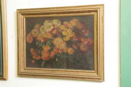 TWO FRAMED ITEMS An oil on canvas 121362