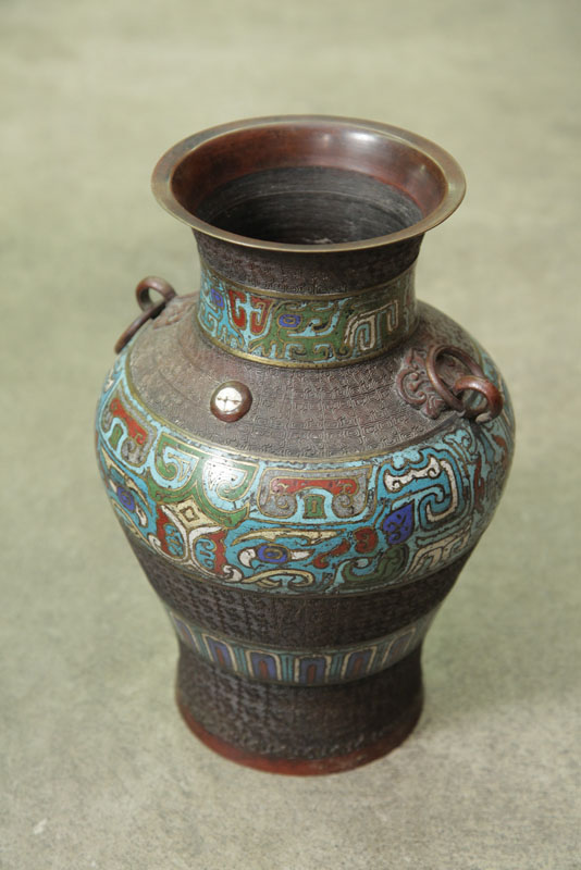 POLYCHROME CLOISONNE VASE With 121383