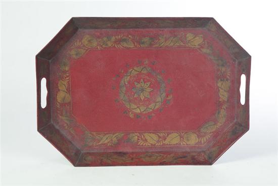 RED TOLE TRAY Possibly France 1213b1