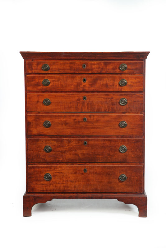 CHIPPENDALE TALL CHEST OF DRAWERS  121428