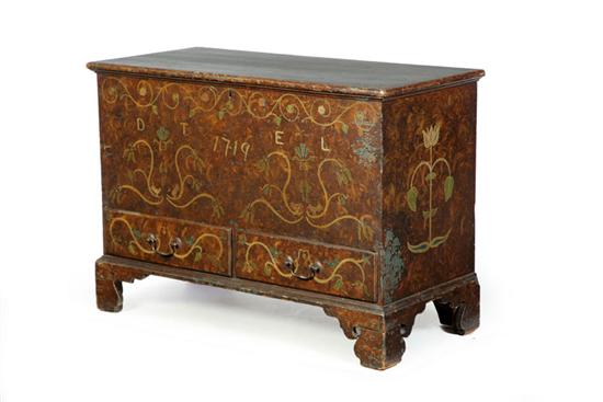 DECORATED BLANKET CHEST American 12148b