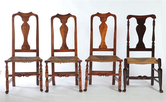 FOUR COUNTRY QUEEN ANNE SIDE CHAIRS  1214a1