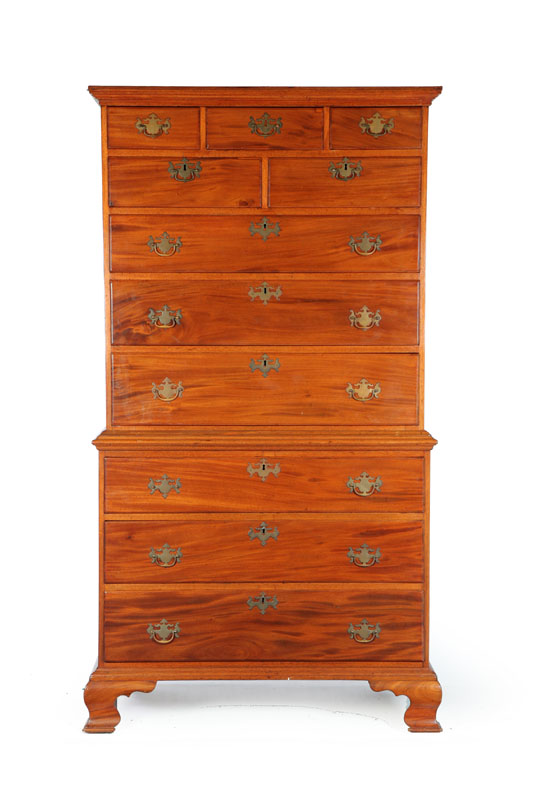 CHIPPENDALE CHEST ON CHEST American 1214bf